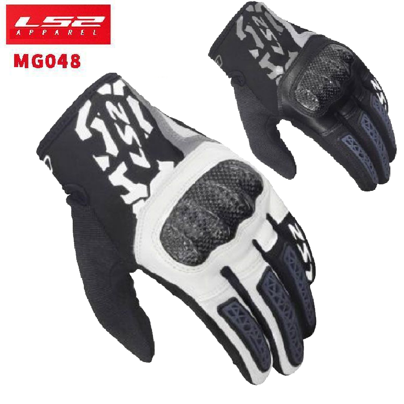 Motorcycle Glove Knuckle - ถุงมือมอเตอร์ไซค์ LS2 MG048 คาร์บอนไฟเบอร์ สำหรับชายและหญิง กันน้ำ