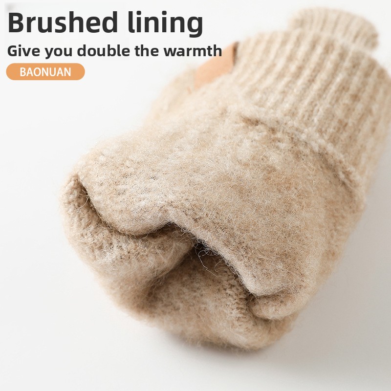 ถุงมือถักบุขนแกะหนาสำหรับผู้หญ - Wool Glove Lined บทวิจารณ์และราคา