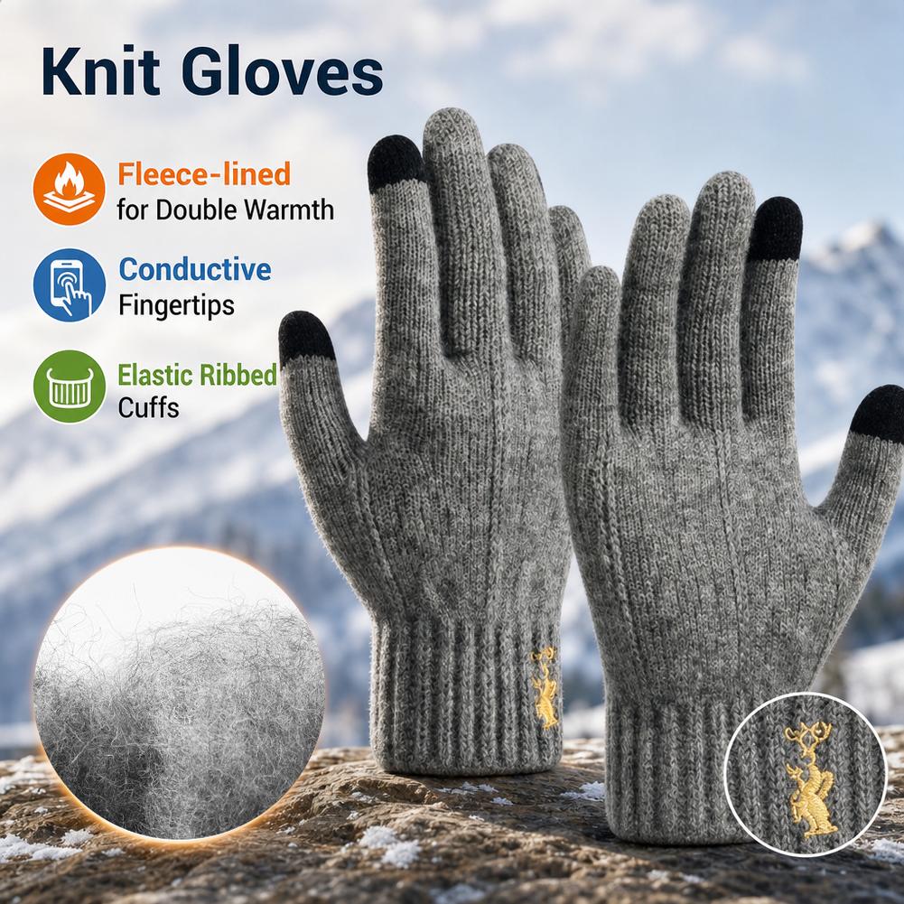 ถุงมือถักสำหรับฤดูหนาว รองรับก - Wool Glove Lined บทวิจารณ์และราคา