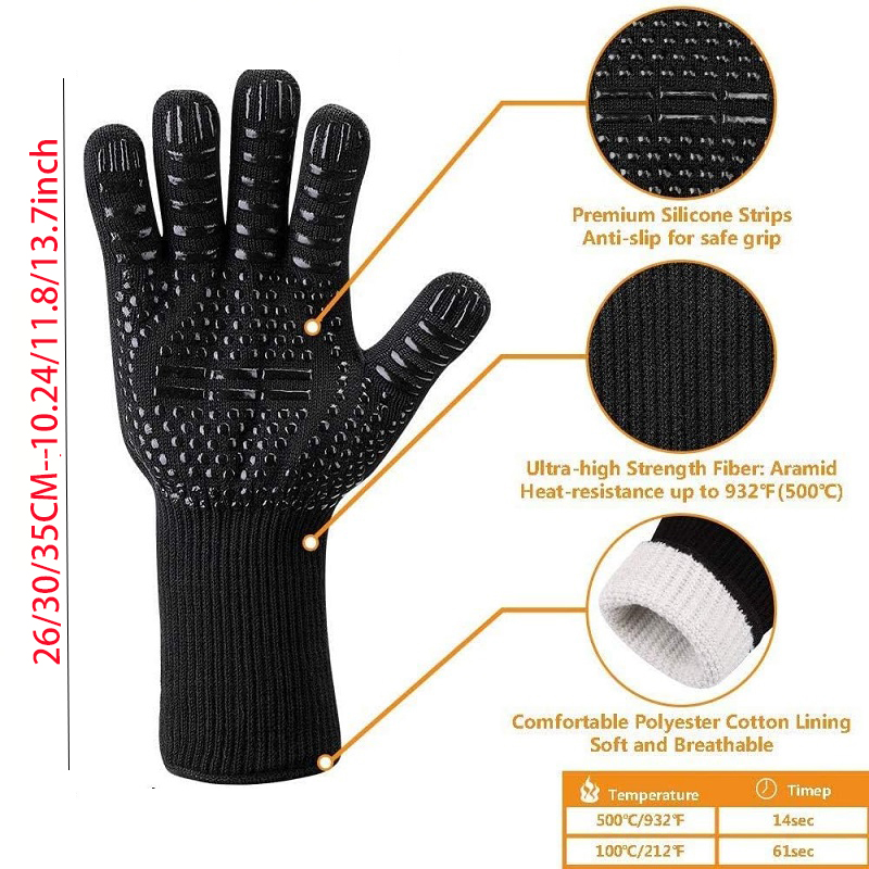 ถุงมือบาร์บีคิวสารหน่วงไฟไม่ลื - Heat Resistant Glove บทวิจารณ์และราคา