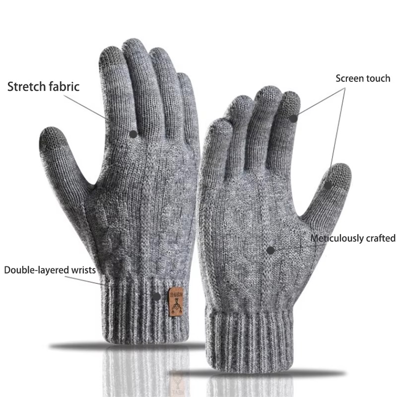 ถุงมือถักขนแกะกันหนาวสำหรับผู้ - Wool Glove Lined บทวิจารณ์และราคา